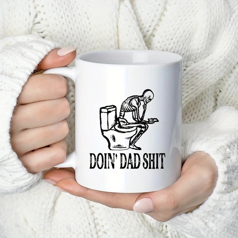 

11oz Ceramic Tea Cup - Humor Mug For Dad Father's Day (11oz, White) for restaurants/cafes