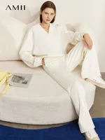 AMll Minimalism Women Tops 2025 Spring Elegant Commuter Fashion Loose Sweatshirs Casual Straight Leg Pants Separately 12241259 1