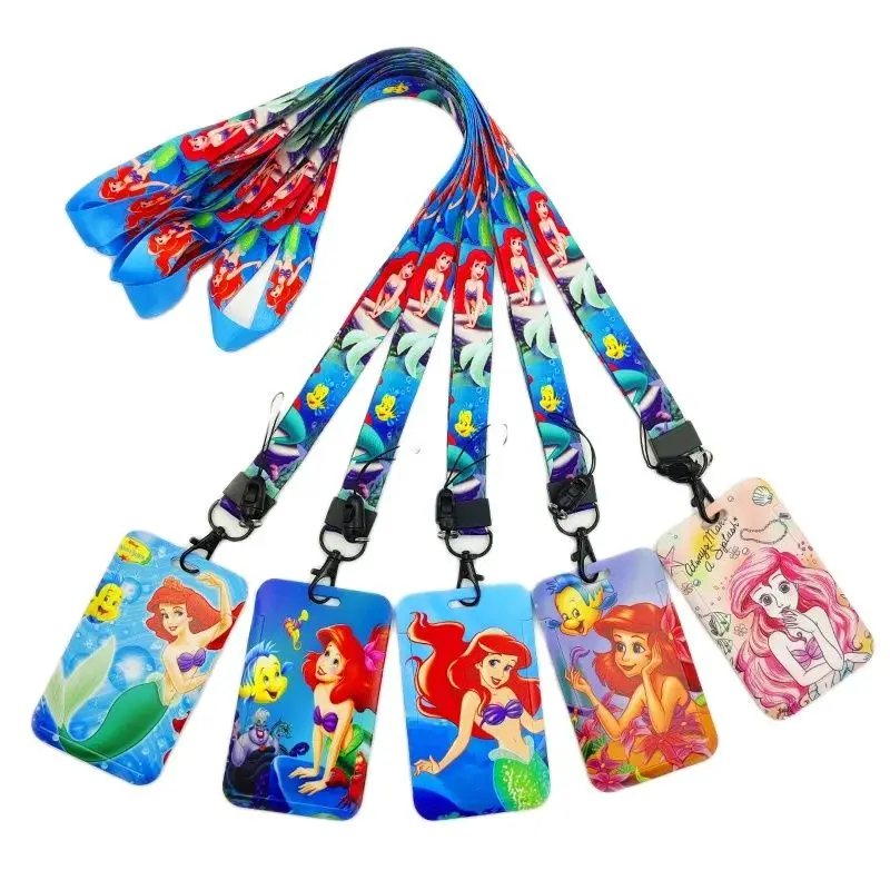 

Disney Mermaid Badge Holder Lanyard Boys ID Credit Card Case Neck Strap Card Holder Phone Rope Credentials Accessories Gifts