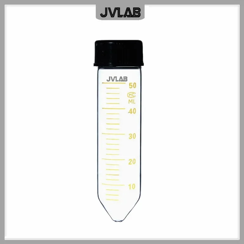 Glass Centrifuge Tube 50 ml Glass Test Tubes With Screw Cap & Scale Bottom Tip / Round Resistant High Temperature 5/PK