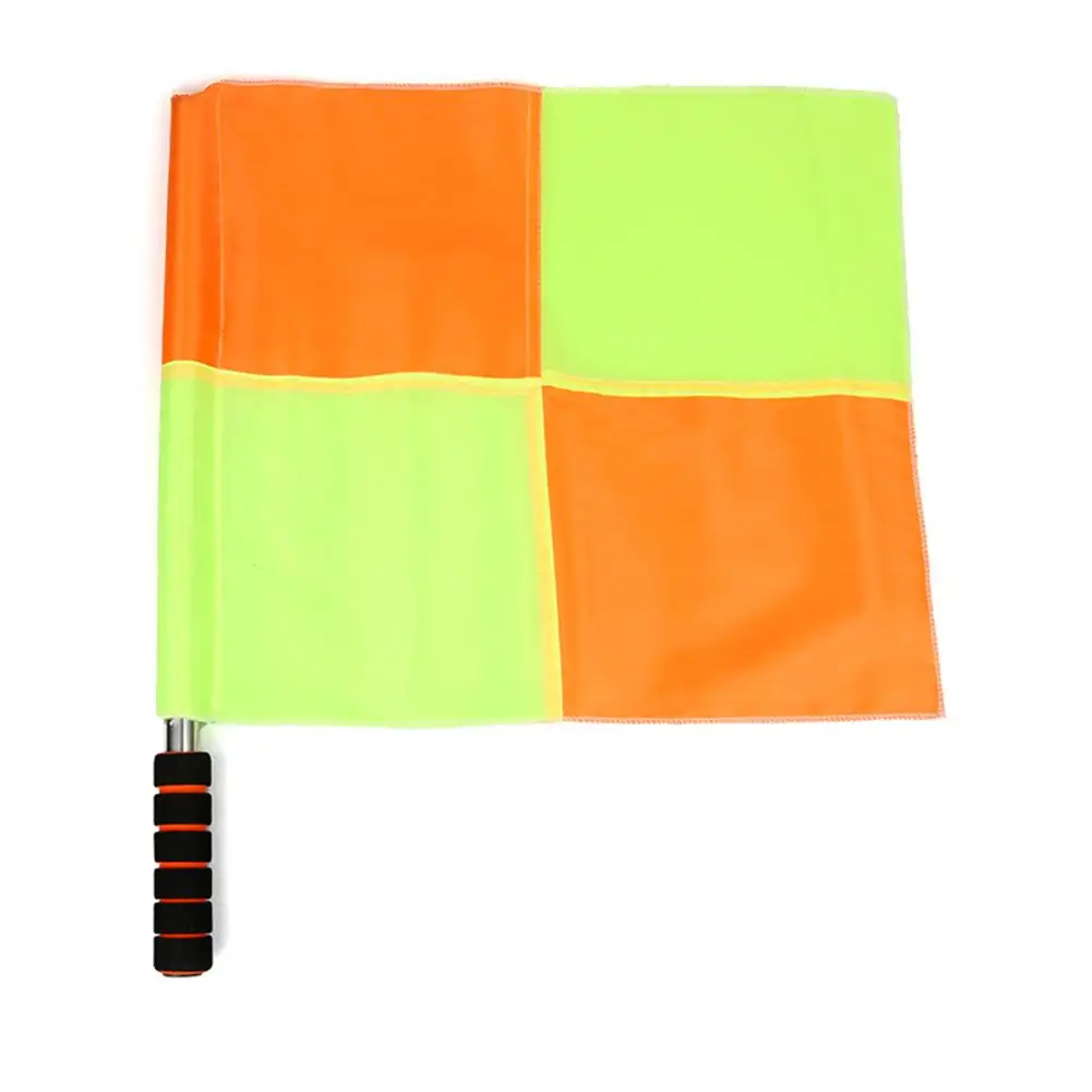 2pcs Referee Flags Set Professional Soccer Sports Game Linesman Flag With Storage Bag For Football Hockey Training Match