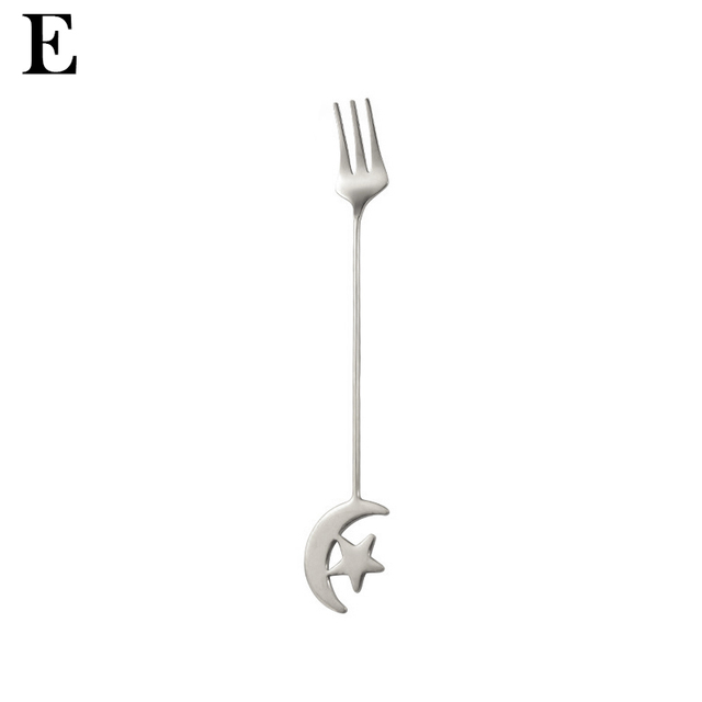 Octopus Spoons Fork Mini Metal Gold Carved Coffee Snacks Fruit Prikkers Dessert Fork Kitchen Tool Teaspoon