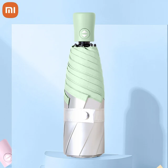 Xiaomi Teljes-Automatikus Zseb Esernyő Titán Ezüst Bevonat 5 Összecsukható 7 Bordák Anti Ultraibolya Kompakt Mini Ombello Pieghevole