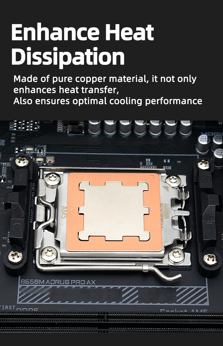 AM5 Thermal Paste Guard Chips Heat Dissipation Armor Cover Copper AMD For 7950X