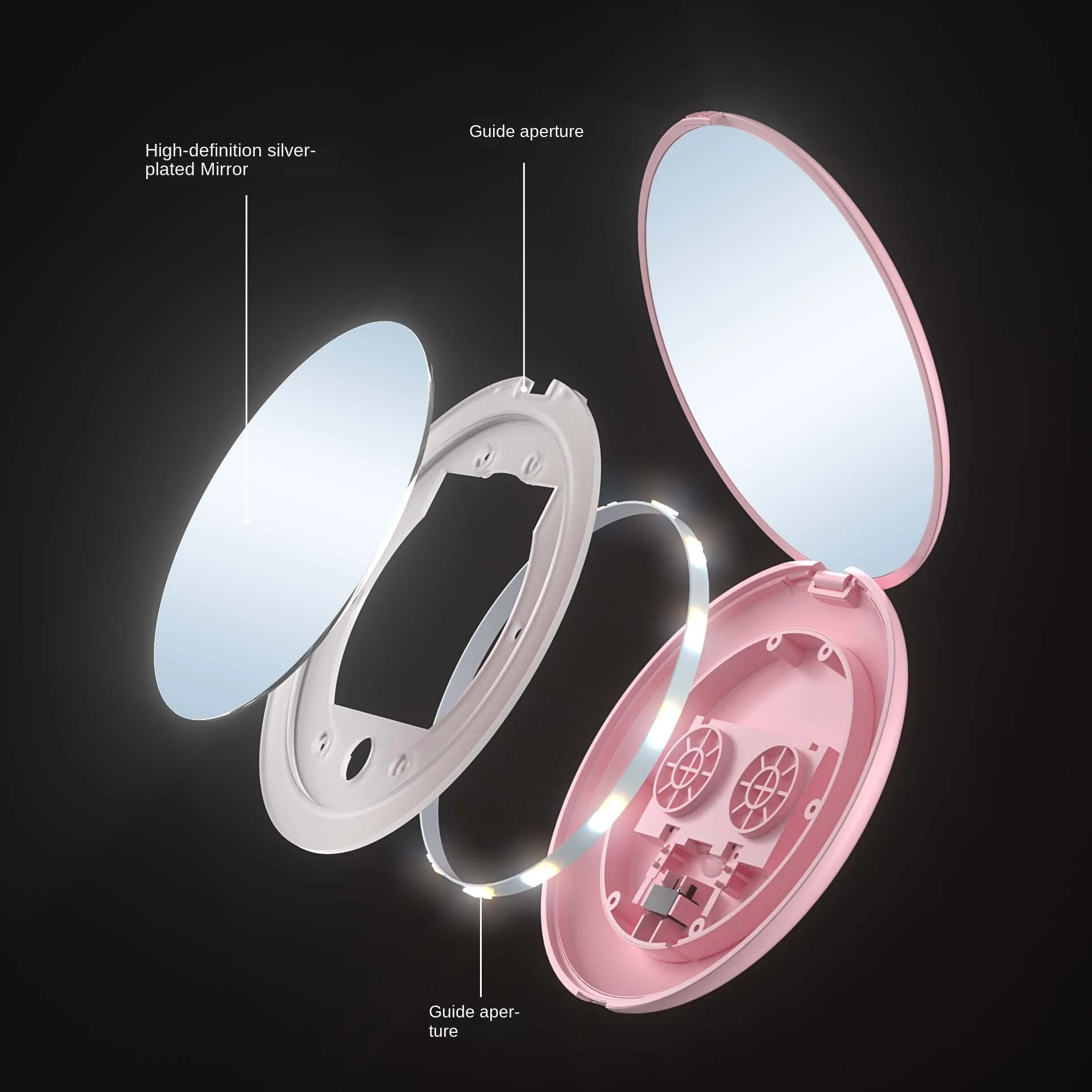 Compact Led Makeup Mirror With Light 2/10X Magnifying Pocket Portable Travel Foldable Cosmetic Vanity Mirrors Gifts for Women