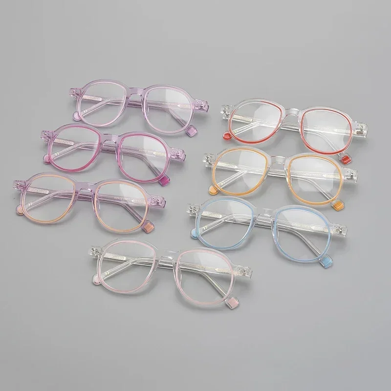 

2311 Acetate Transparent Eyeglass Frames Men Myopia Reading Glasses Personalized Women Irregular Optical Prescription Eyeglasses