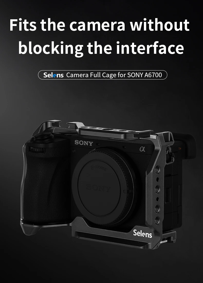 Camera Cage  for DSLR SONY A6700 with Multiple Expansion Holes Photography Prote