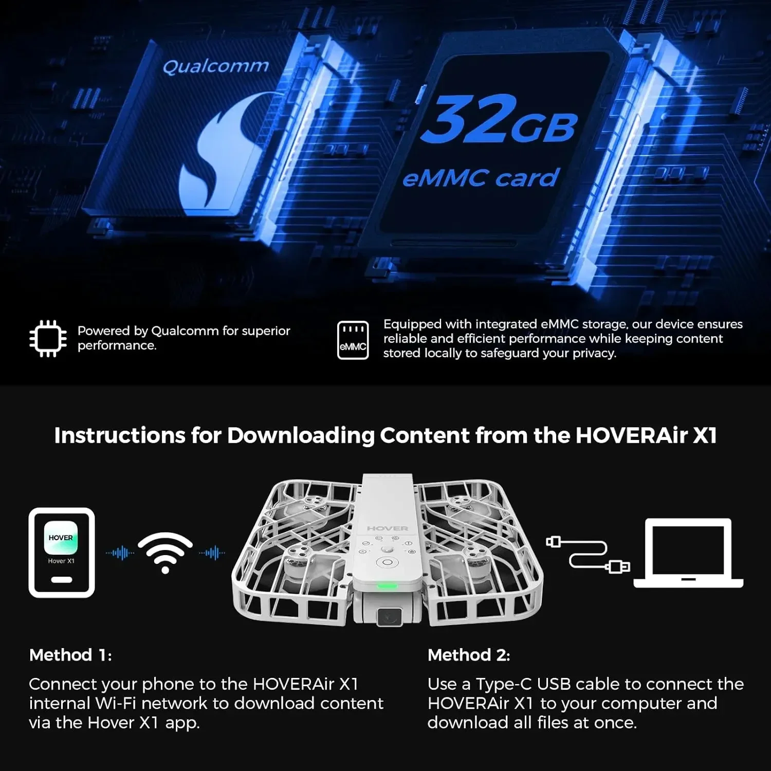 HoverAir X1 フライングドローンカメラ 125g 超軽量 折りたたみ