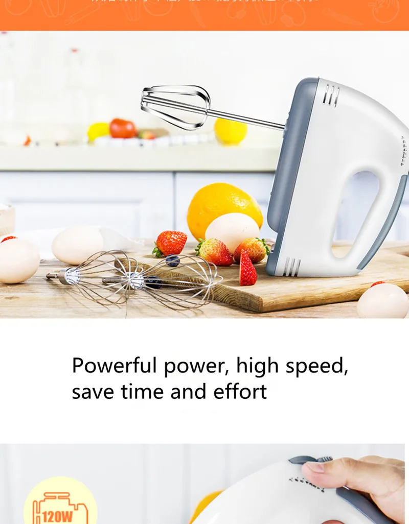 Description Picture 5 of itemEgg beater Household hand-held electric small baking cake cream mixer stainless steel egg beater