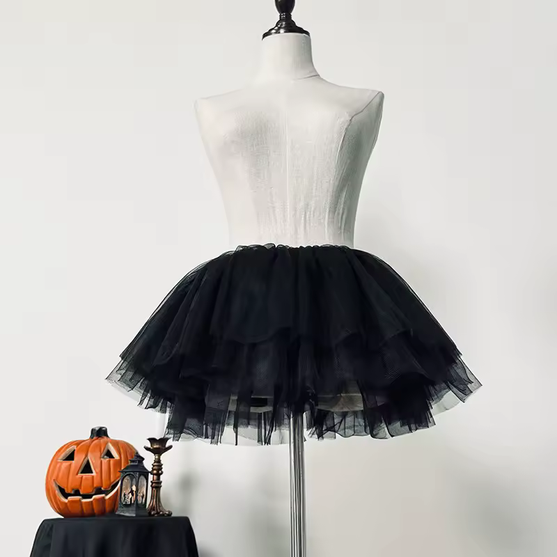 Ultra Short Petticoats Lolita Cosplay Crinoline Lady Girls Underskirt  Petticoat for Party White Black Ballet Dance Skirt Tutu