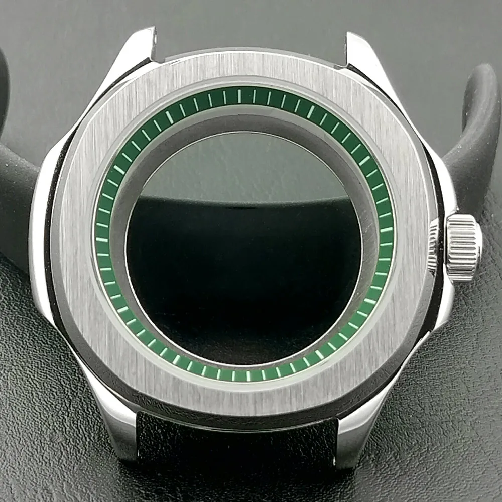 Elegant Men's Watch Case with Sapphire Glass, 39.5mm, 5-Bar Water Resistance, for 28.5mm Dial Accessories