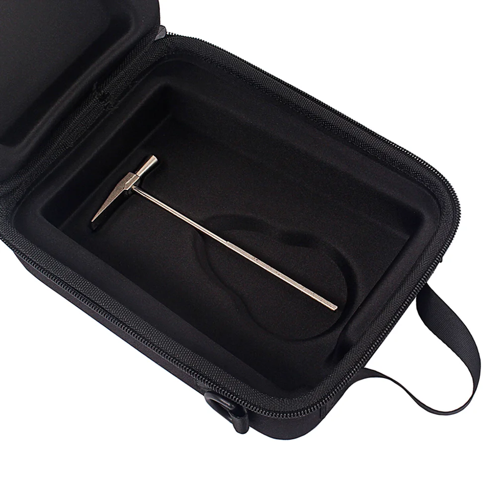 Kalimba Thumb Piano Storage Bag Mbira Carry Case Black Metal Zipper Adjustable Buckle Strap Suitable Travel Outdoor