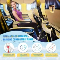 Portable Adjustable Leg Hammock with Comfortable Foot Rest for Airplane Office and Car Travel Support and Relaxation 3