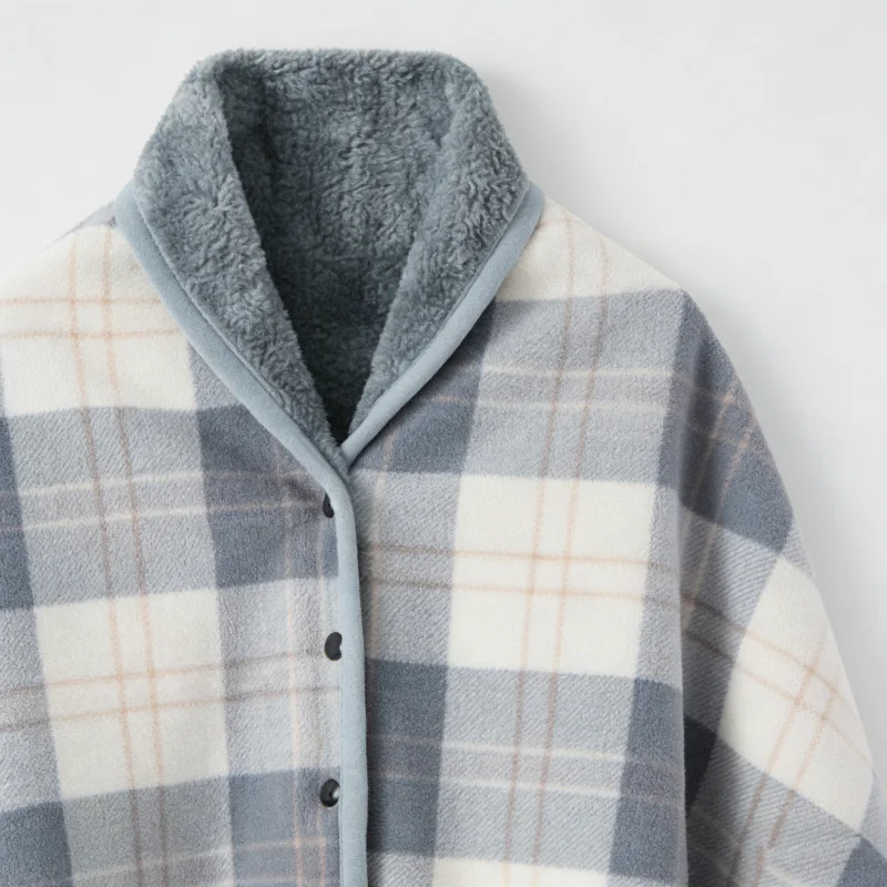 1pc Wearable Blankets Shawl Blanket Flannel Lazy Casual Office Blanket Sweater Wrap Topper Blanket Wearable Blankets Casual - 5