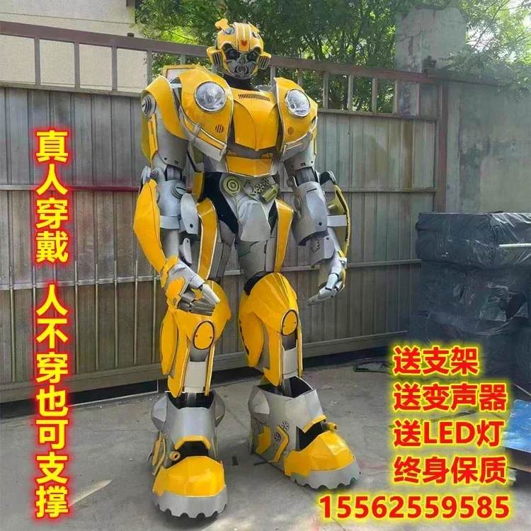 Ropa de robot adulto humanoide variable, robot portátil, tamaño humano, juego de rol de película fácil de usar, rendimiento de Re Dino Mall, R