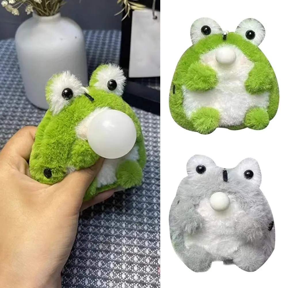 DIY 봉제 인형 개구리 걸이식 키체인 소재, 창의적인 짜기, 삐삐 거리는 거품 개구리, 귀여운 봉제 펜던트, K8J1