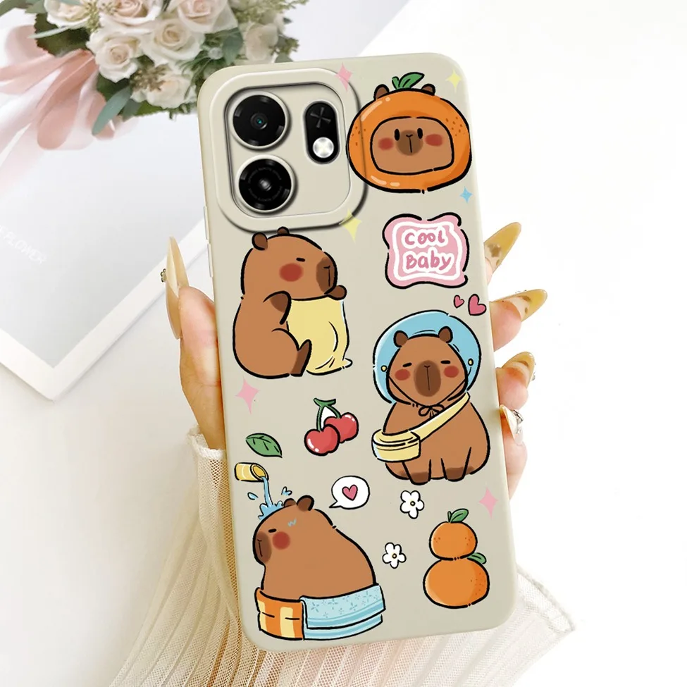 Silicone Cute Cartoon Luxury Flowers Painted Case Cover