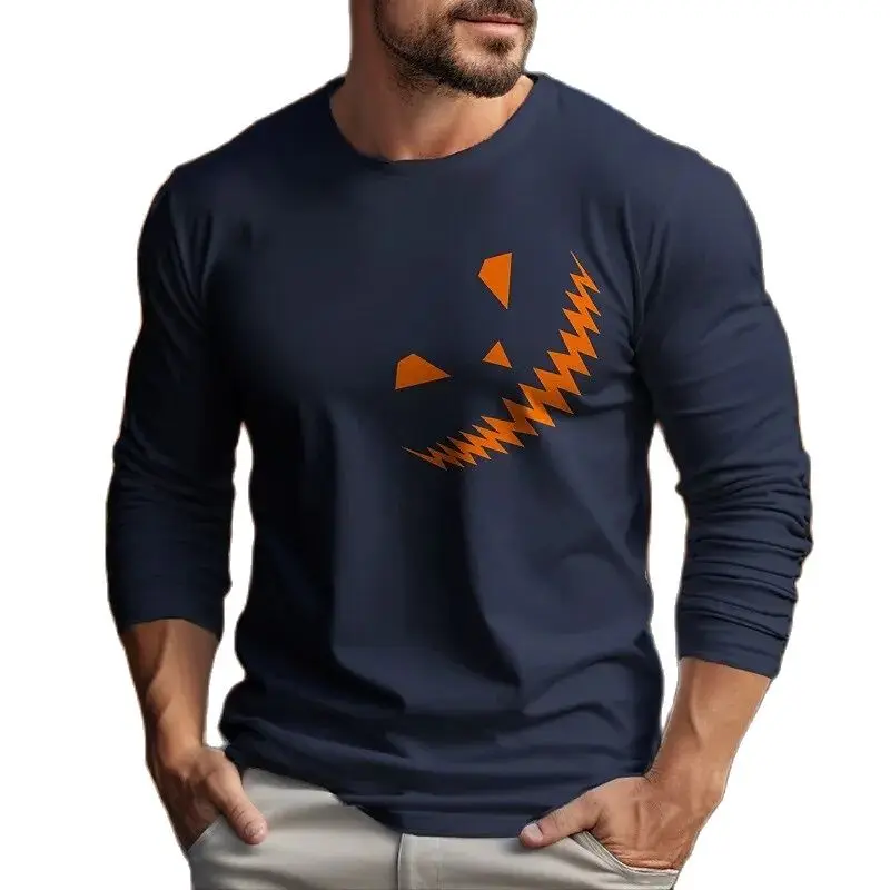 

Helloween Vintage Graphic Men's Long Sleeve T-shirt for Men Clothing Casual Tops Tee Shirt Fashion 3D Full Printing Streetwear