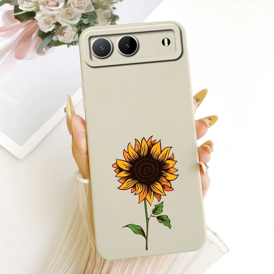 Sunflower Artistic Soft TPU Phone Case - Pretty Girl Design