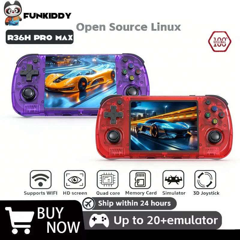 FUNKIDDY R36H PRO MAX ARKOS2.0 Handheld Game Console 4.2" 15000+ Games Gaming Player With WiFi_voghion.com