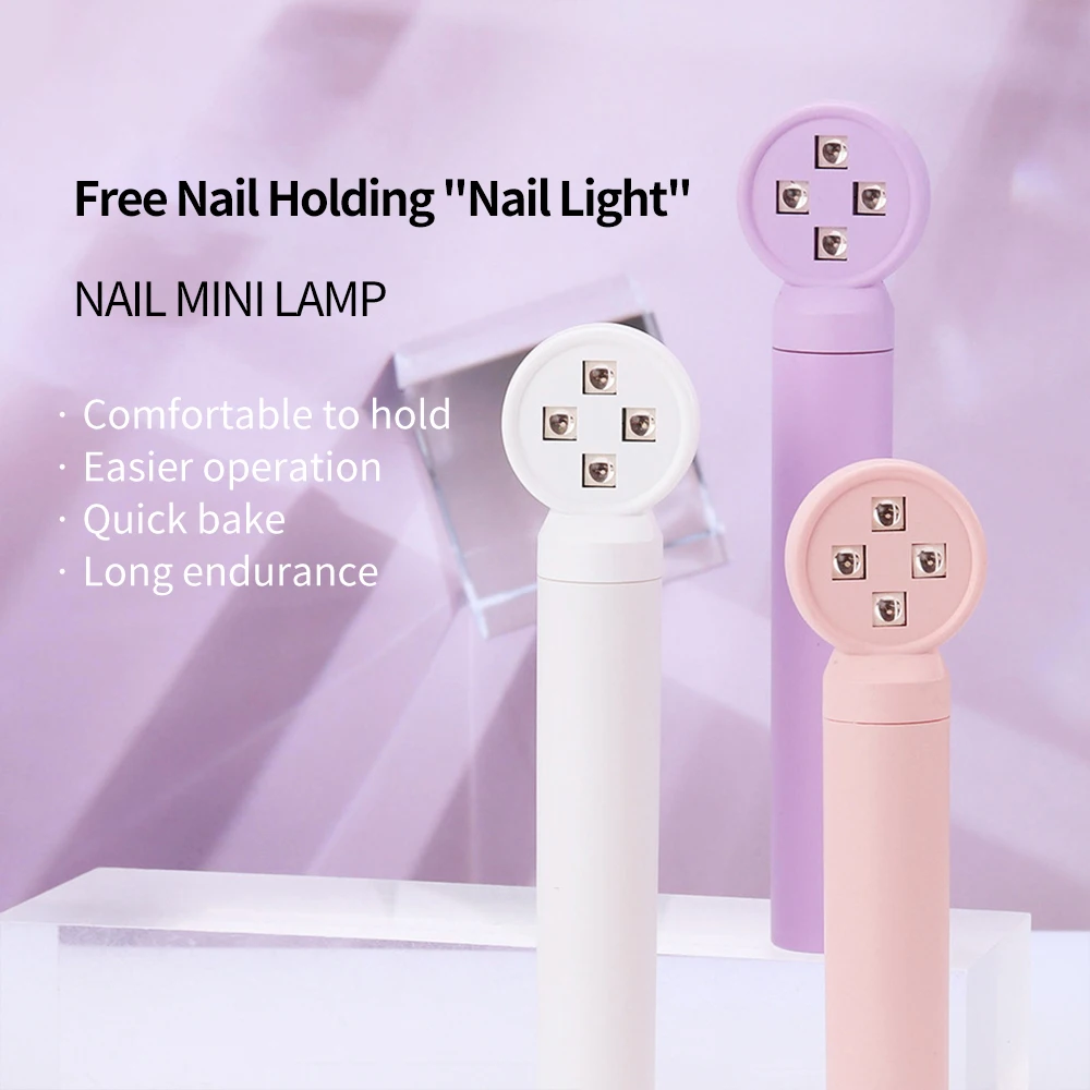 LINMANDA Mini UV Light Lamp Flashlight 12W UV Gel Glue Curing Lamp Handheld USB Rechargeable UV LED Nail Quick Drying Light 5