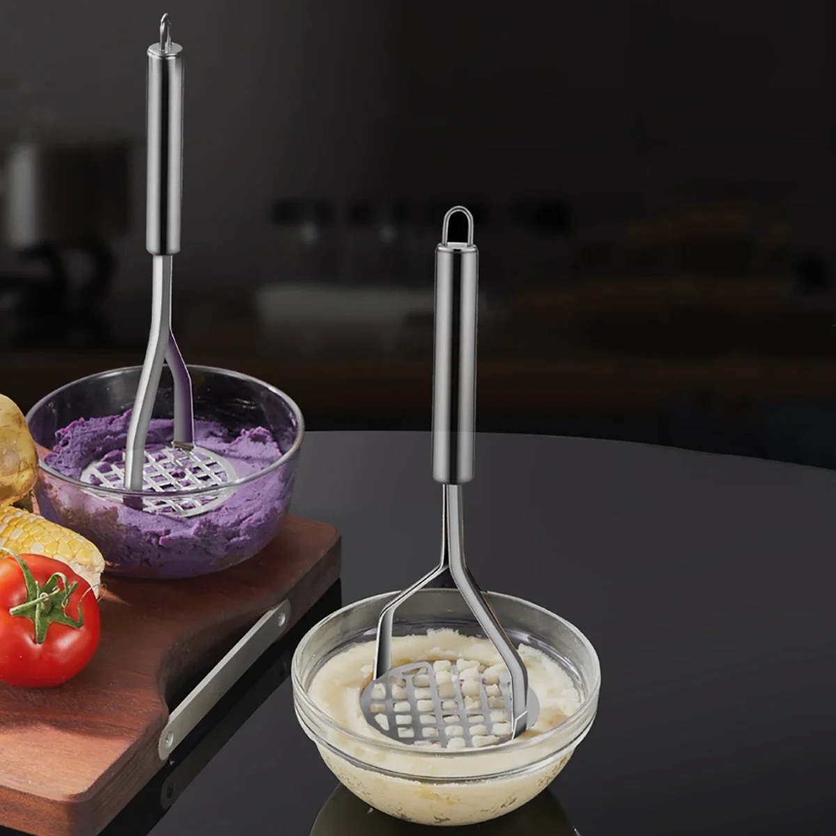 Stainless Steel Potato Mashers Ricers Masher Puree Purple Sweet Potata Pumpkin Grater Makers Tools Crusher Kitchen Acceesories potato masher