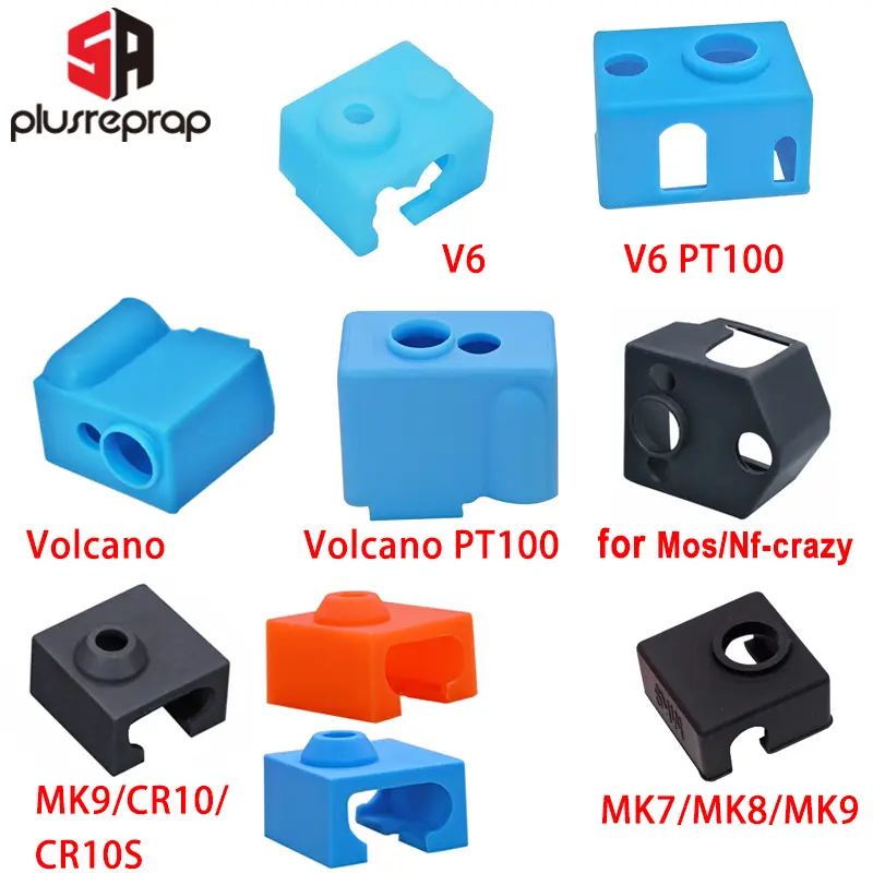 3D Printer Parts Silicone Sock for V6 Volcano MK8/MK9/CR10/CR10S Heated Block Warm Keeping Cover image 1