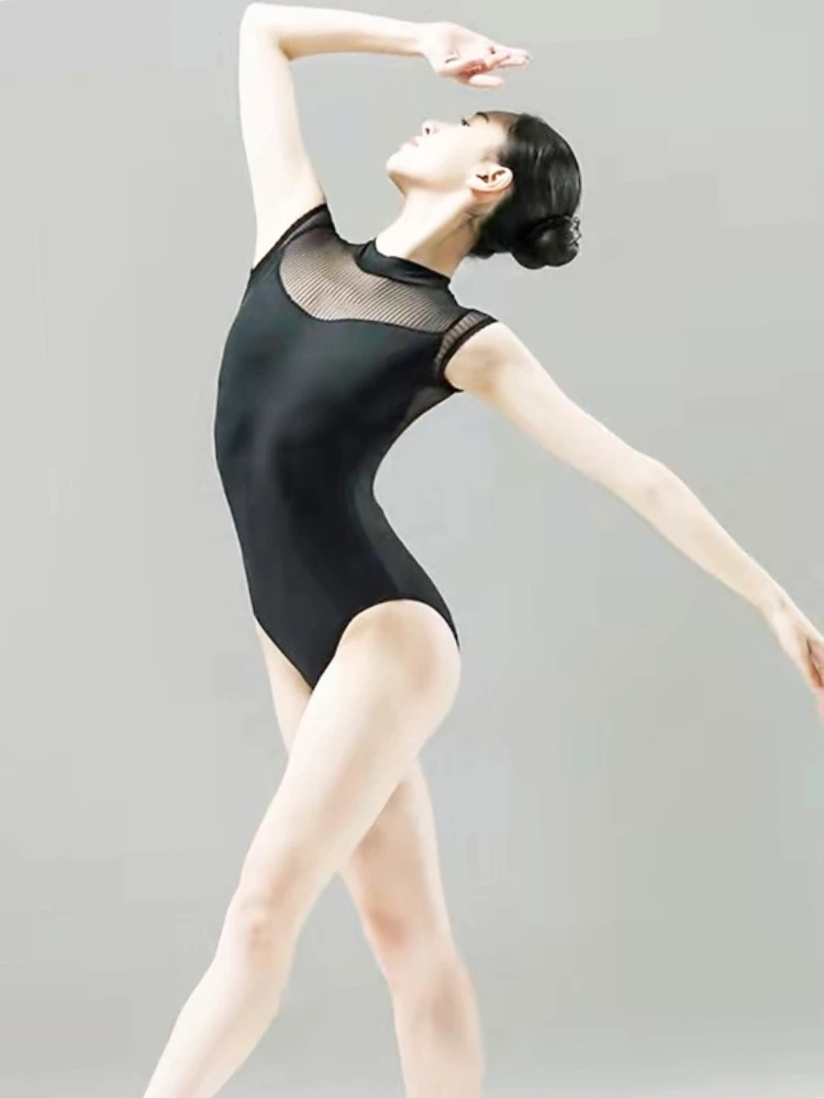 Ballet Dance Clothes Tights Adult Female Short-sleeved High-neck Practice Clothes Aerial Yoga Body Dance female ballet tights ballet leotard dance leotard ballet dress girls dance costumes ballet briefs