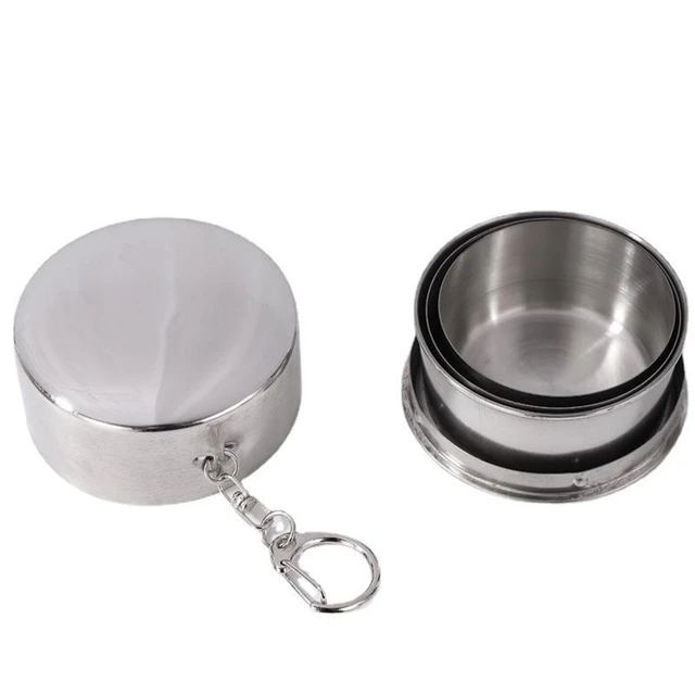2 Stück Faltbare Edelstahltassen 250ml - Camping Becher Für Outdoor
