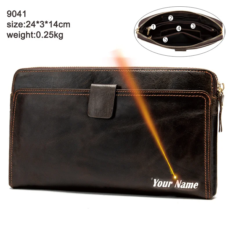 

Men's Wallet Genuine Leather Clutch Bag Purse for Credit Card Phone s Passport Coin Purses