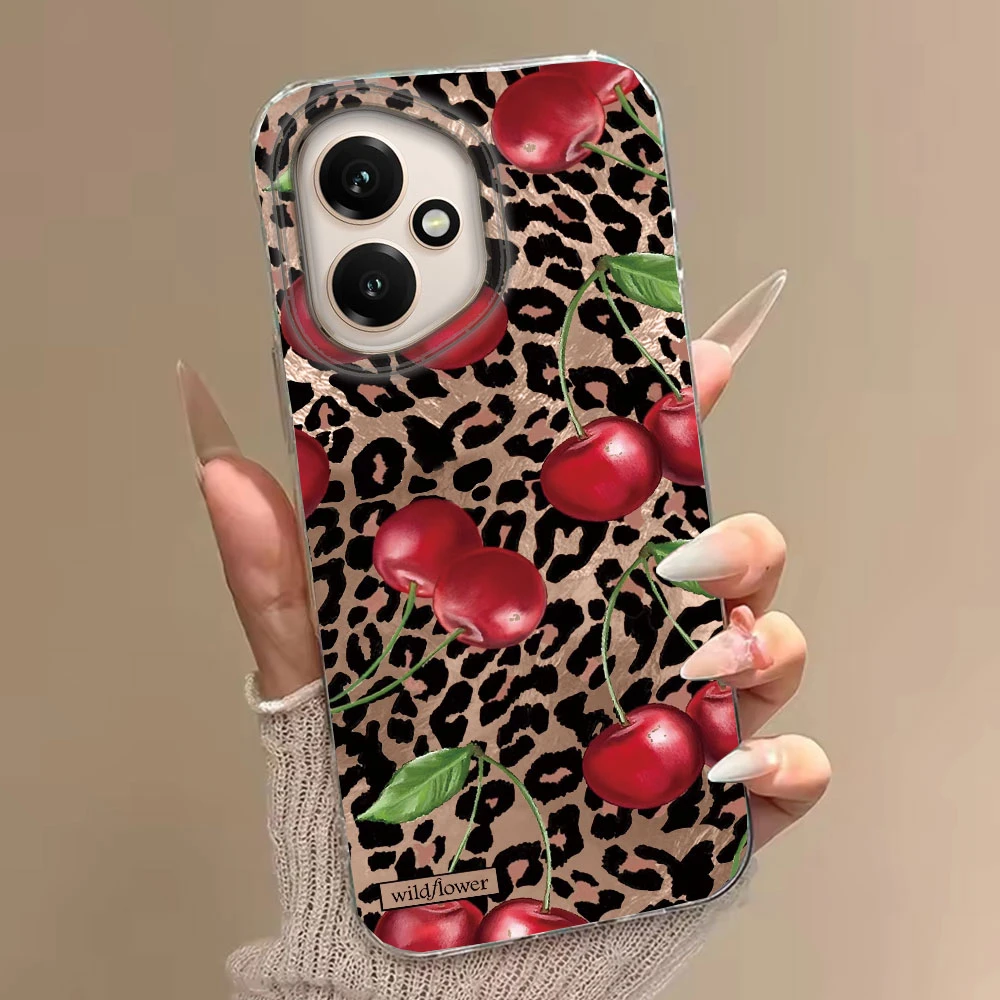 Brown Leopard Cherry Phone Case Cover