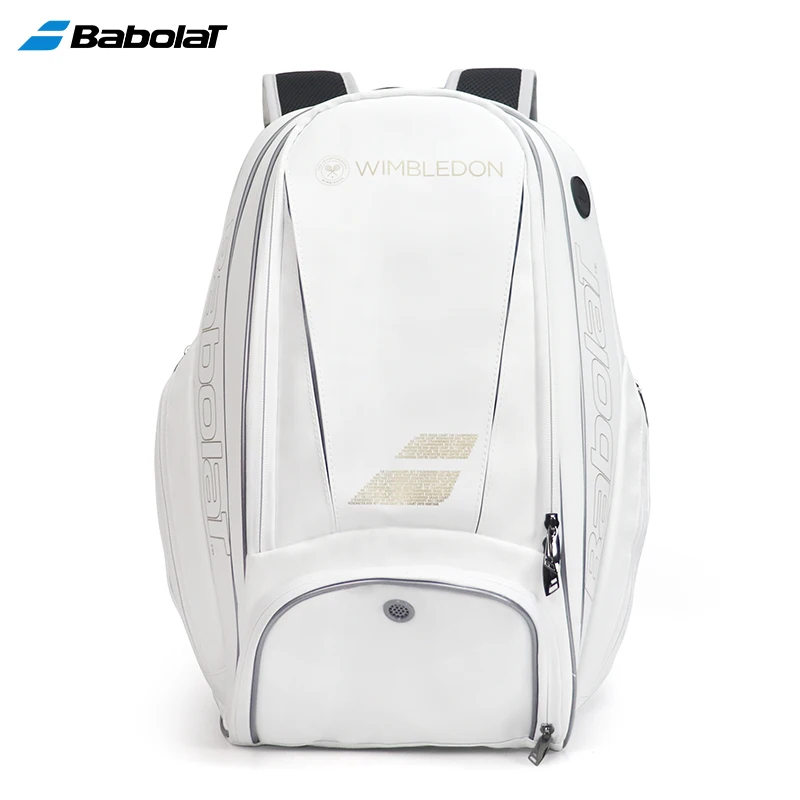 Babolat-Mochila De Tênis De PU Durável Para Homens E Mulheres, Saco De Squash Com 2 Pacotes, Saco De Armazenamento, Acessórios Para Sapatos, Branco, Ouro, WIM, 2021