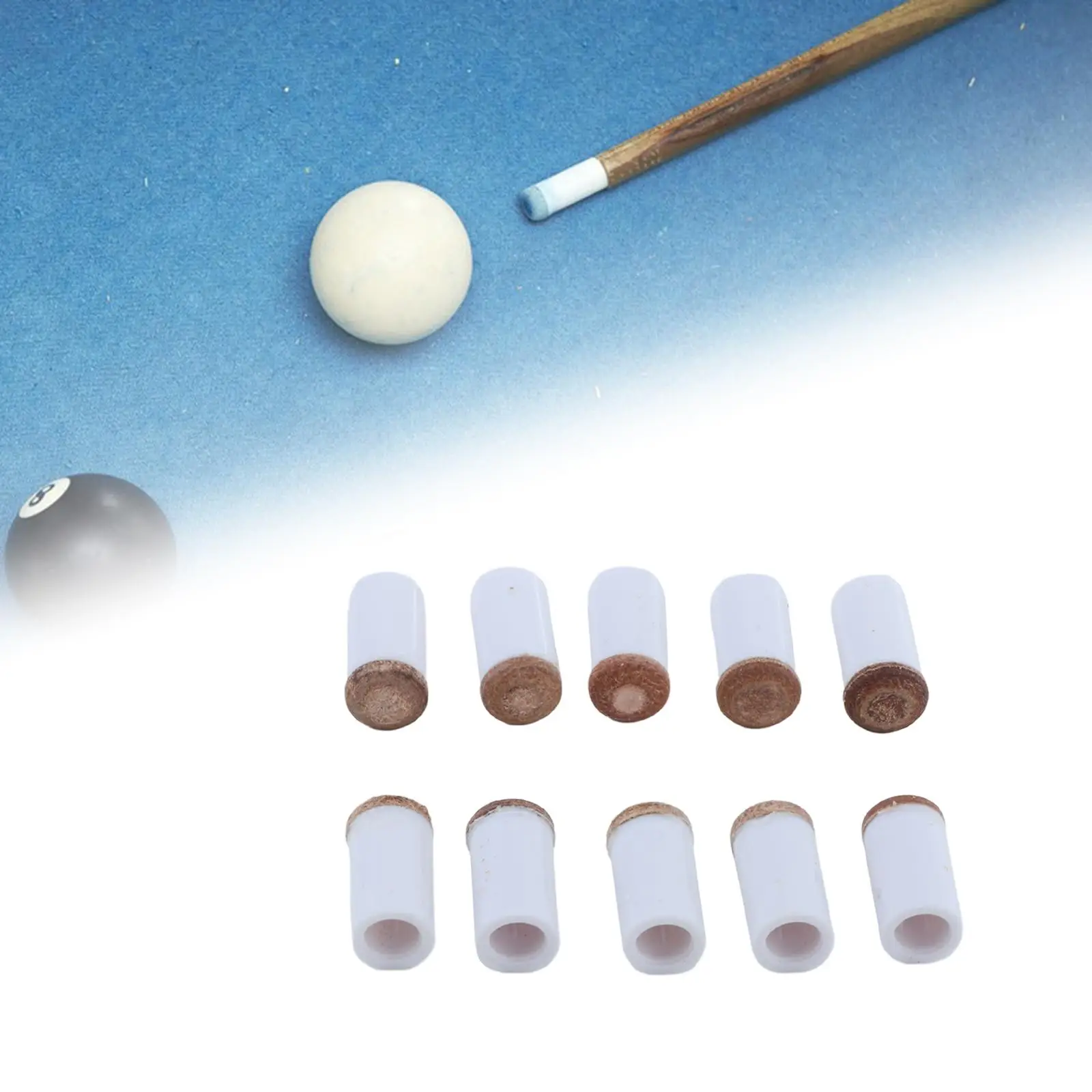 10 Pack Pool Cue Tips and Ferrules, Snooker Repair Professional Billiard Cue Head Thick Long Ferrules 10 Pack Pool Cue Tips and Ferrules, Snooker Repair Professional Billiard Cue Head Thick Long Ferrules