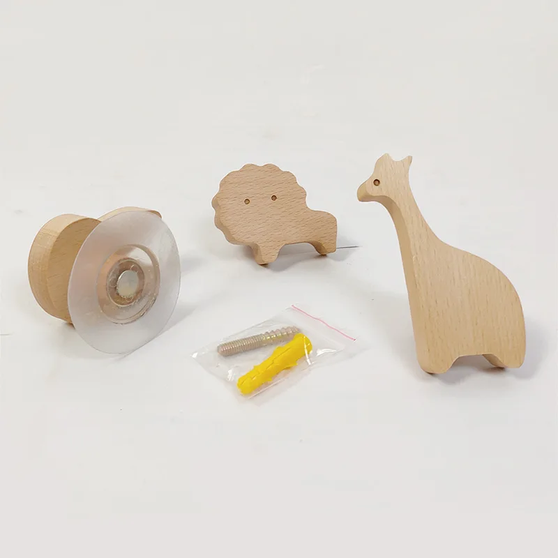 Wooden Drawer Hooks Room Decor Animal Hook Wall Keychain Coat Hook Home Wardrobe Cute Wood Hook Hanger Kitchen Accessories 6