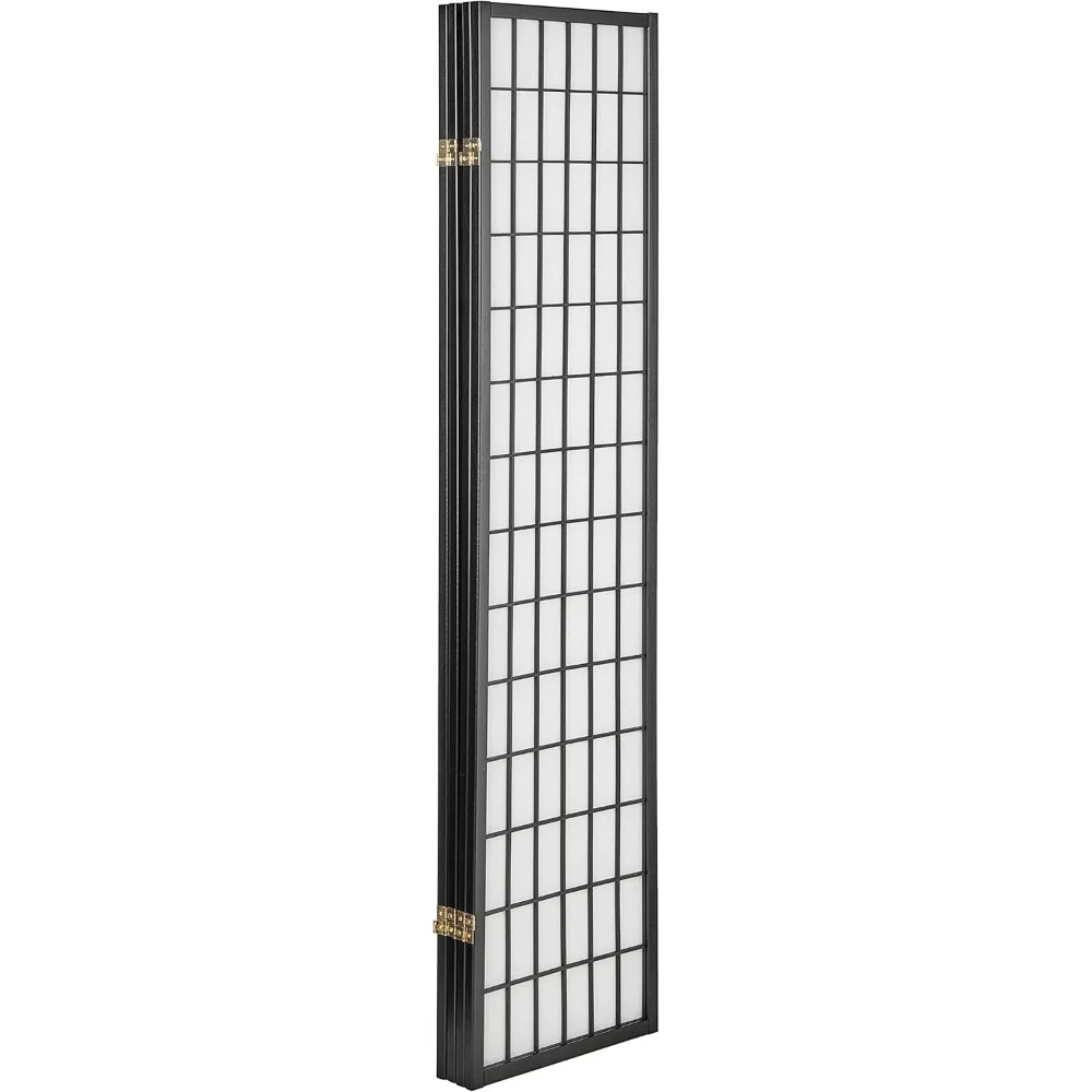 4-Panel Shoji Screen Room Divider, Black