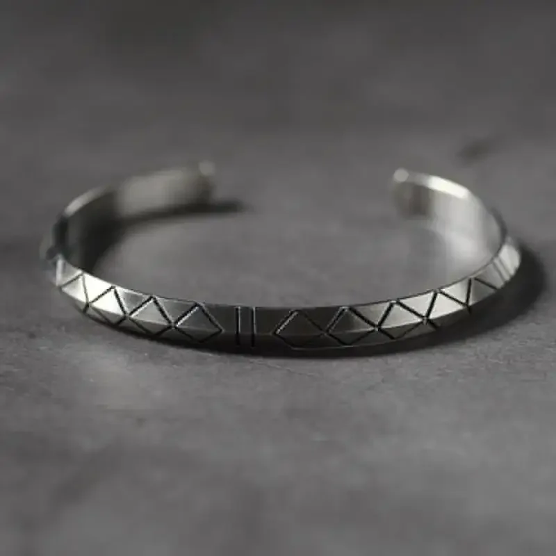 Half-Fold Square Open Bangle Bracelet Geometric Classic Punk Shape Men Women Everyday Go Out Jewelry