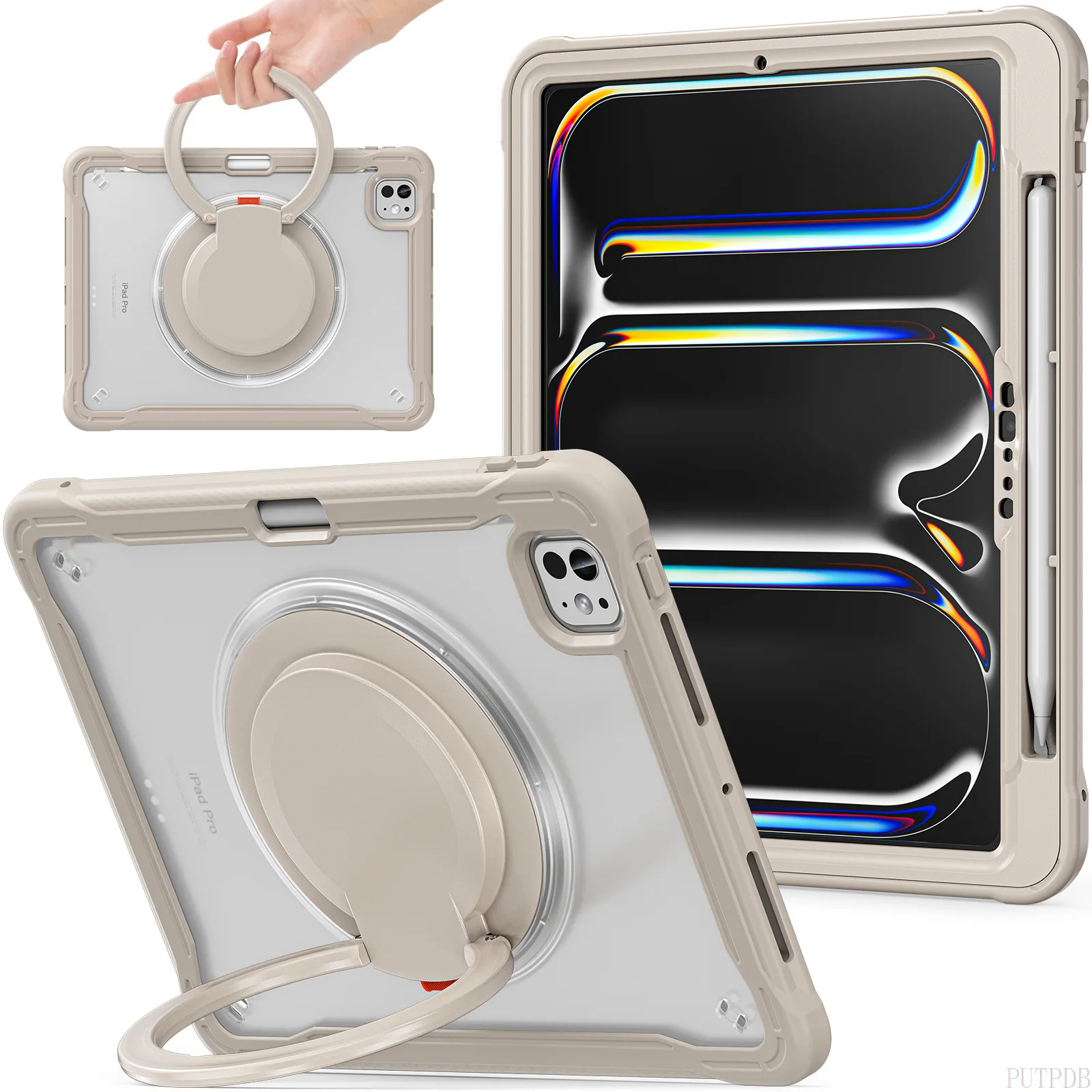 Heavy Duty Shockproof Tablet Case with Kickstand and Hand Strap