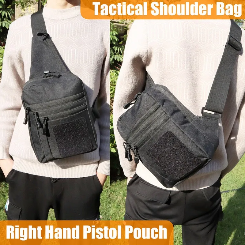 Tactical pistol gun case shoulder bag outdoor hiking hunting camping chest bag with gun holster