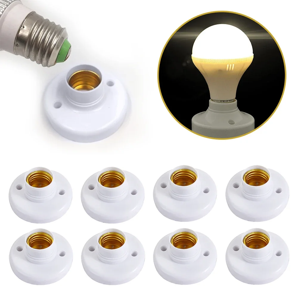 E27 Screw Cap Socket Ceiling Light Lamp Bulb Fixing Base Stand Light Bulb Holder Spiral LED Base 8pcs/lot