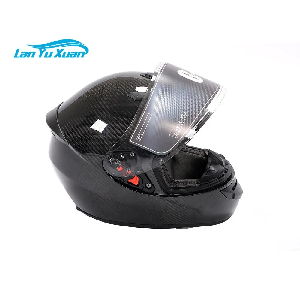 

Factory Cool Black Light Carbon Fiber Full Face Motorcycle Helmets