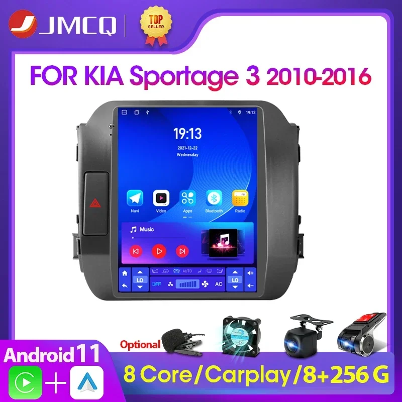 JMCQ 2 Din Android Car Radio Multimedia Video Player For KIA Sportage 3 SL 2010-2016 4G Carplay Stereo Speakers GPS 2 din