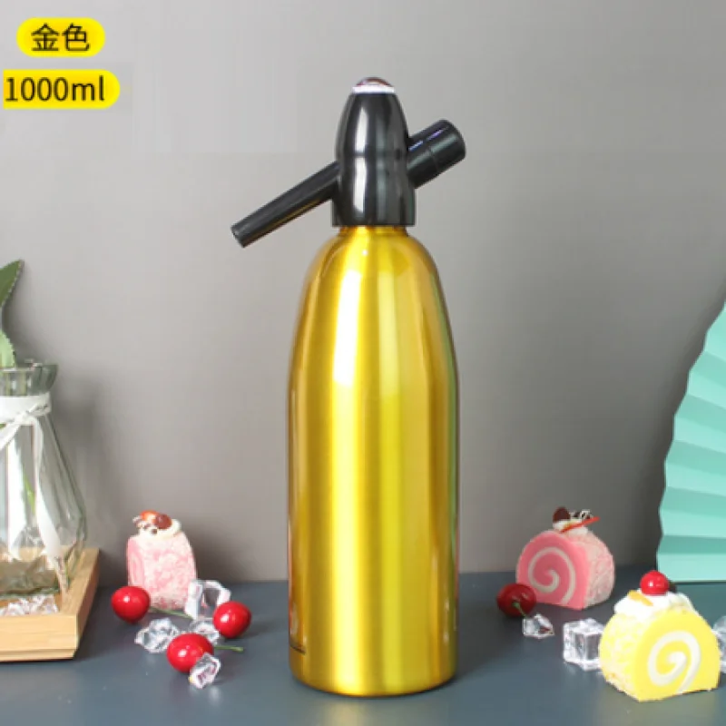 1L Aluminum Professional Soda Water bubble Siphon Sparkle Maker Accessories Bar Kitchen Dispenser cocktail Processing Gun Tools