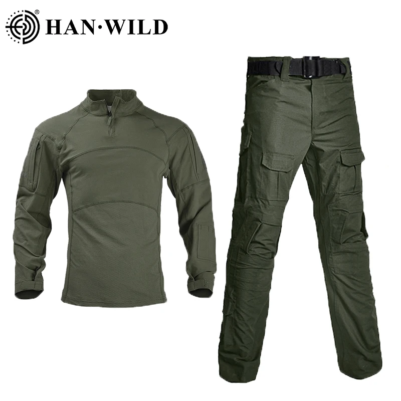 

Combat Uniform Men Camping Suit Tactical Shirt Elastic Softair Pants Military Camo Set Paintball Multicam Outfit Hiking Clothes