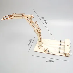 DIY Wooden Hydraulic Arm STEM Toy Educational Science Building Kit (1Pcs)