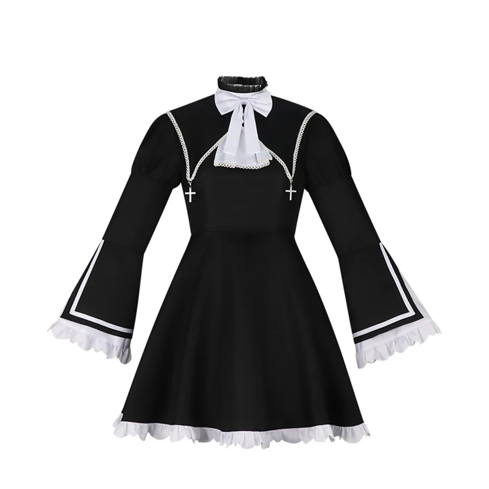 Project Sekai: SHINONOME ENA And AKIYAMA MIZUKI And YOISAKI KANADE And Asahina Mafuyu | Black Nun Habit Costume Cosplay 29 Generic Nun Habit Costume for Cosplay Events