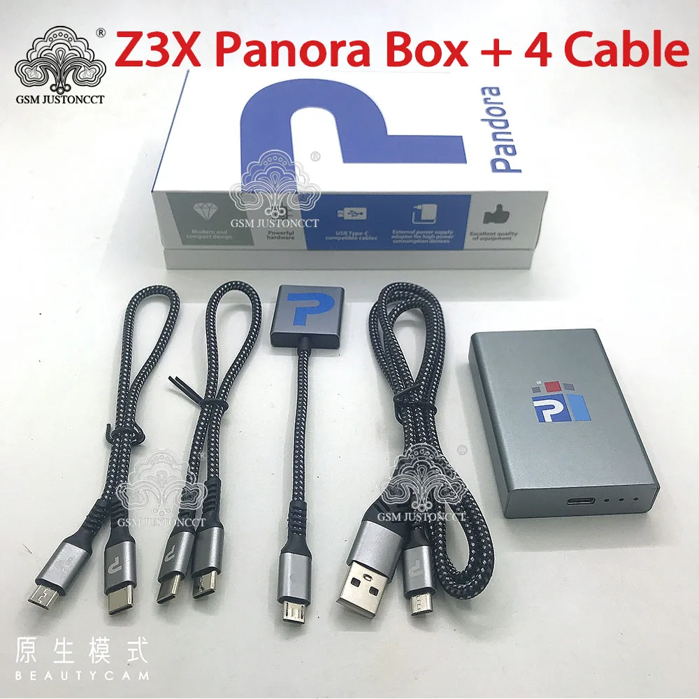 오리지널 Z3X 판도라 박스 + 케이블 4 개, 강력한 도구, MTK 칩셋 기반 많은 휴대폰 및 태블릿과 함께 작업 할 수 있음