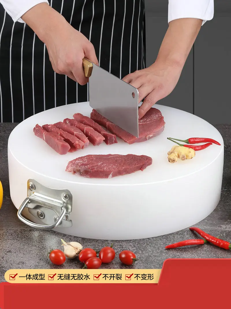 Food Grade Antibacterial and Mildew Proof Thick Solid PE Plastic Kitchen Cutting  Board Commercial Meat Chopping Block - AliExpress