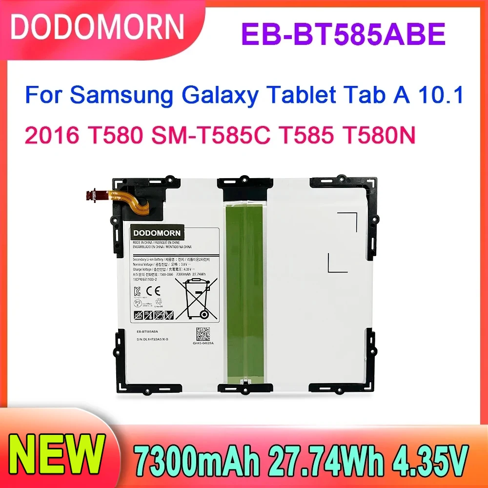 Bateria para Tablet Samsung Galaxy Tab a 10.1 2023 T580 Sm-t585c T585 T580n 27.74wh 7300mah 4.35v Eb-bt585abe