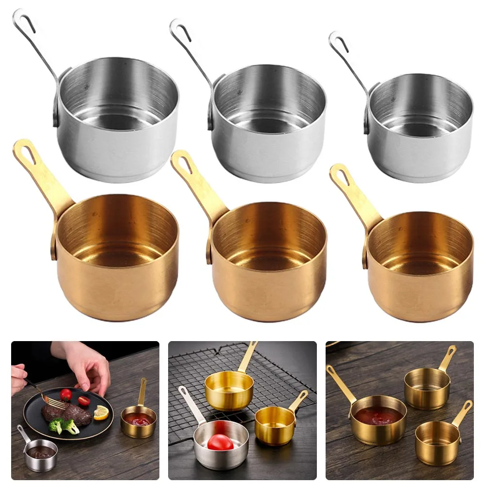 

1pc 60ml/80ml/100ml Soup Pot Stock Pots Gravy Stainless Steel Milk Pot Mini Sauce Pan Non Stick Saucepan Cooking Pots