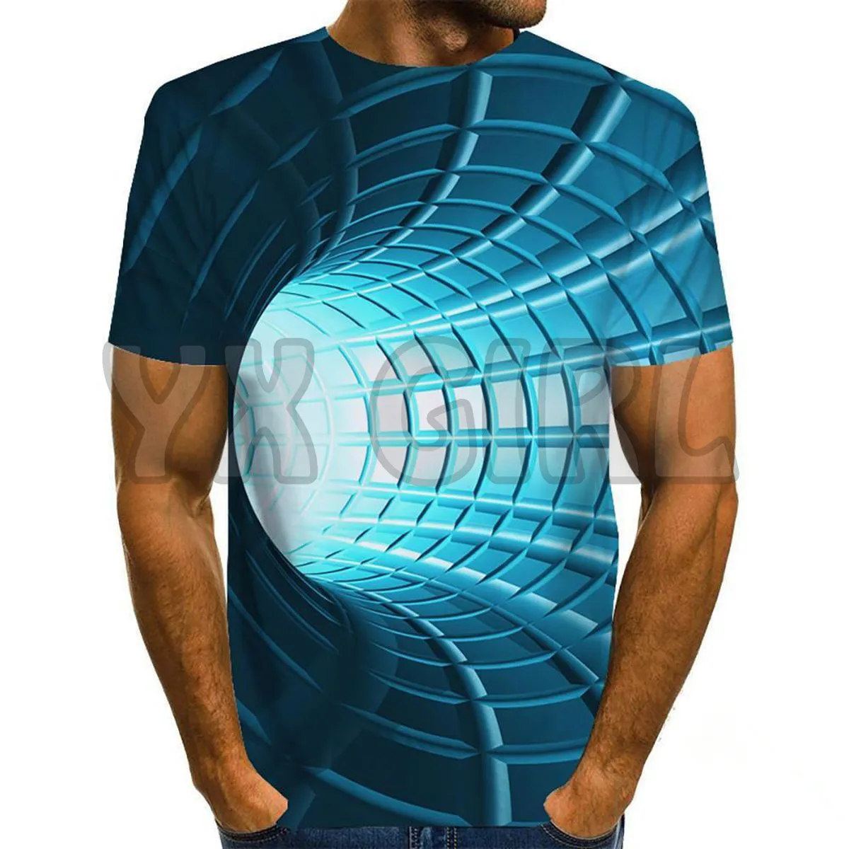 

2022 Summer Fashion Men t shirt Tunnel Thru The Air 3D All Over Printed T Shirts Tee Tops shirts Unisex Tshirt